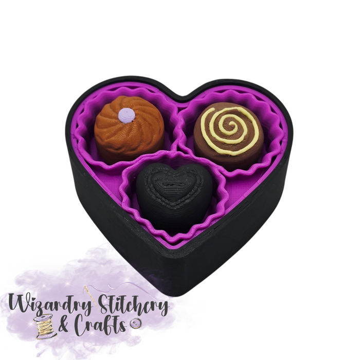 Chocolate Heart Candy Clicker - Orange & Purple