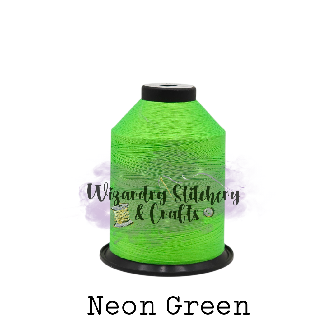 Tex 35 - Bonded Polyester Sewing String - Solid - Neon Green — Wizardry ...