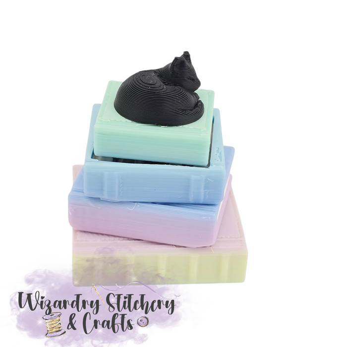 Black Cat Stacked Books Fidget Clicker #1