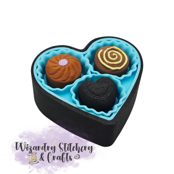 Chocolate Heart Candy Clicker - Yellow & Blue