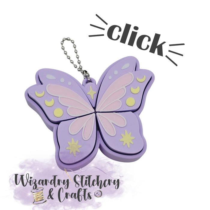 Butterfly Fidget Clicker Keychain - Purple