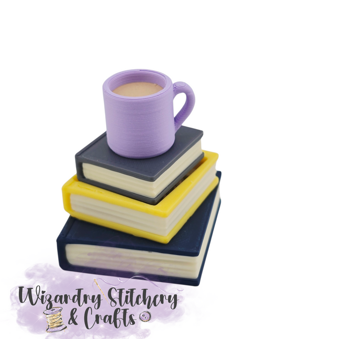 Lilac Mug Stacked Books Fidget Clicker #1