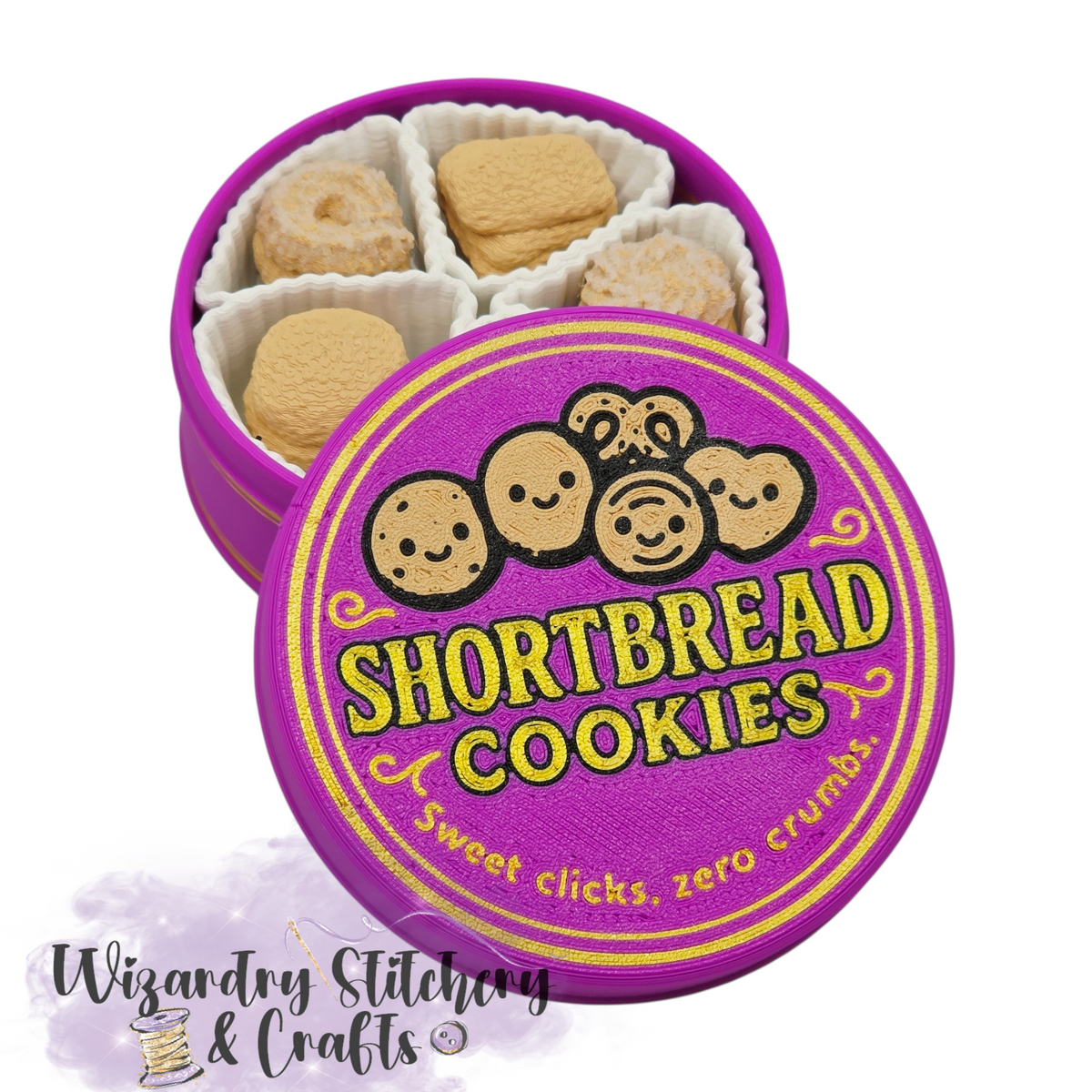 Shortbread Cookies Clicker - Bright Purple & Gold — Wizardry Stitchery ...