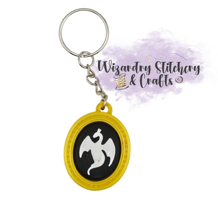 Dragon Cameo Fidget Clicker Keychain - White