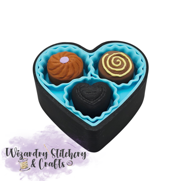 Chocolate Heart Candy Clicker - Yellow & Blue