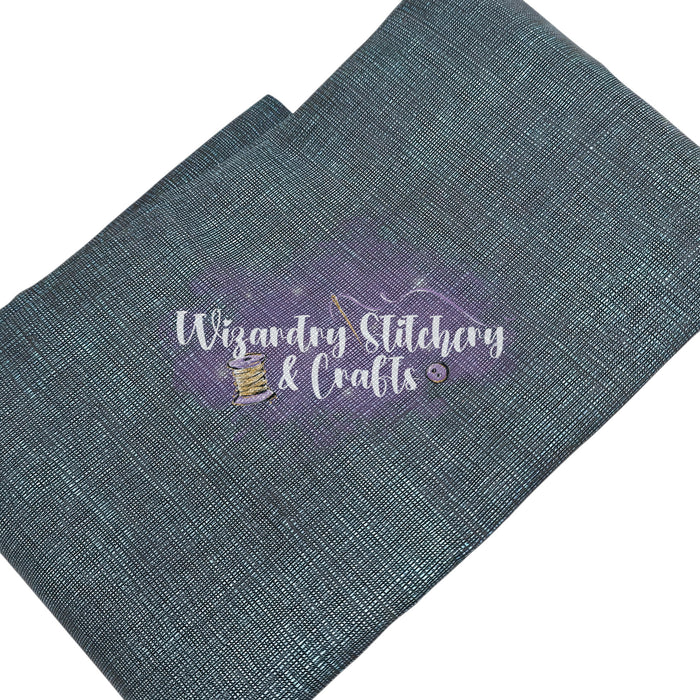 Teal Faux Linen (WG#6) - Water Resistant Cotton Canvas - 1 yard