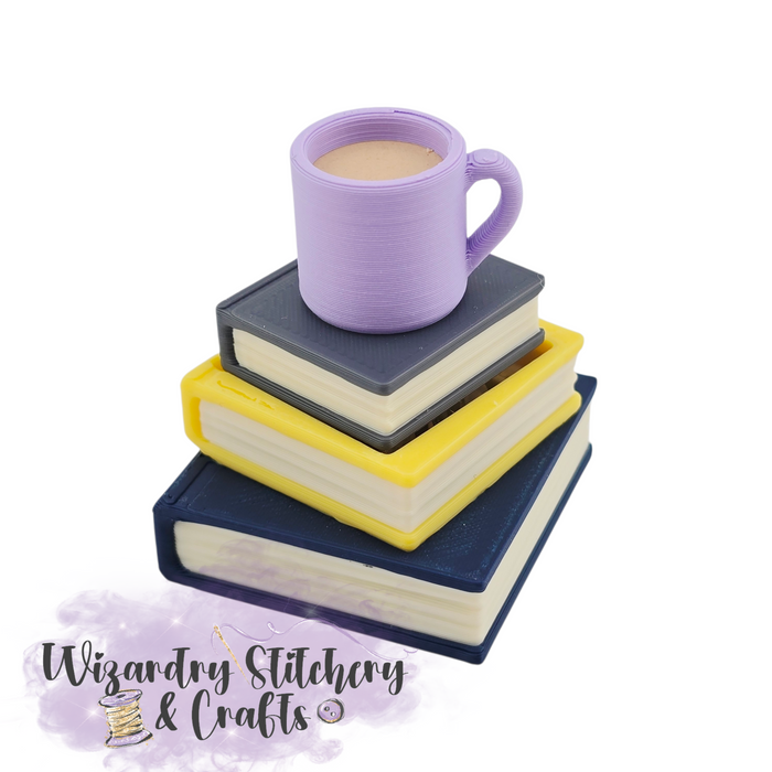 Lilac Mug Stacked Books Fidget Clicker #1