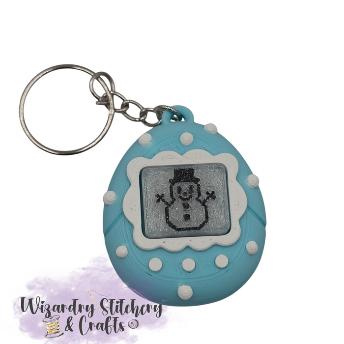 Virtual Pet Fidget Clicker Keychain - Snowman