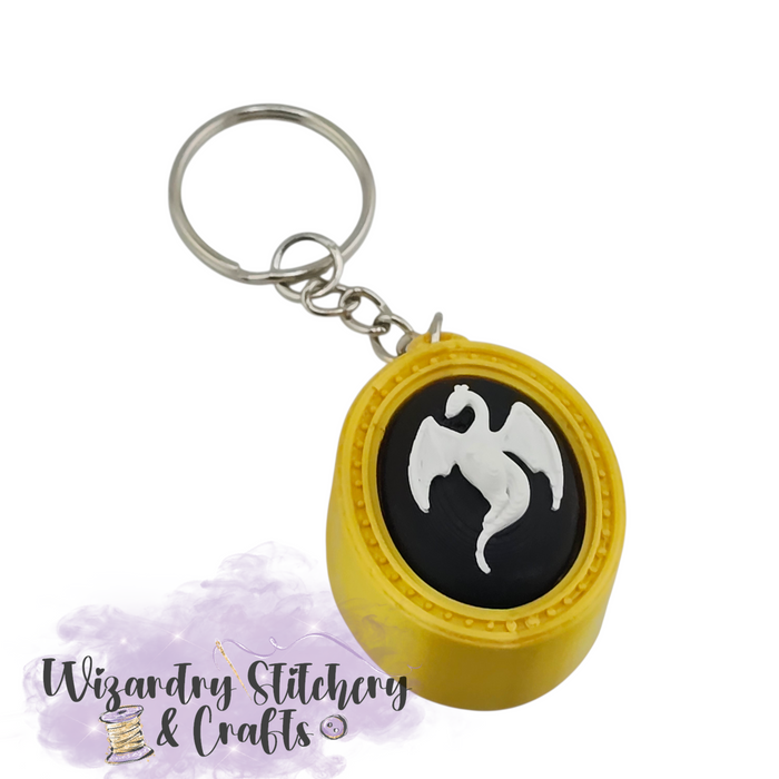 Dragon Cameo Fidget Clicker Keychain - White
