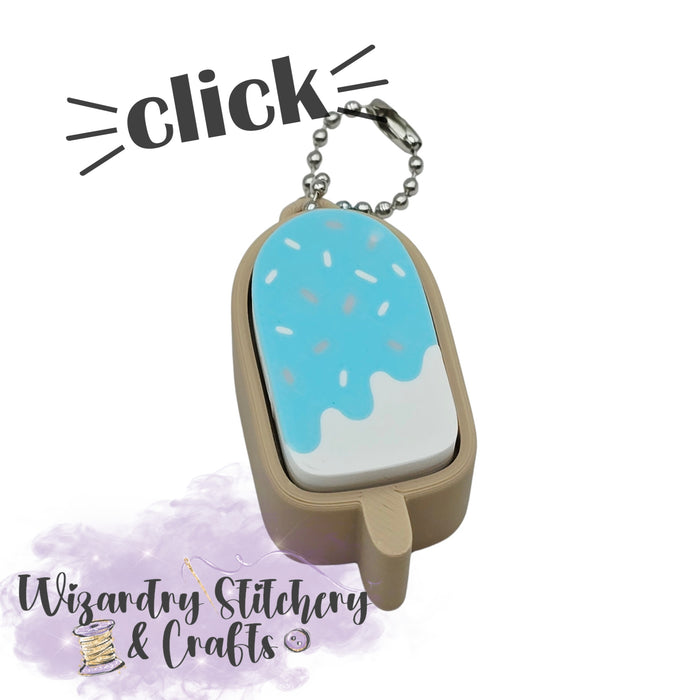 Popsicle Keychain Fidget Clicker - Blue w/Sprinkles