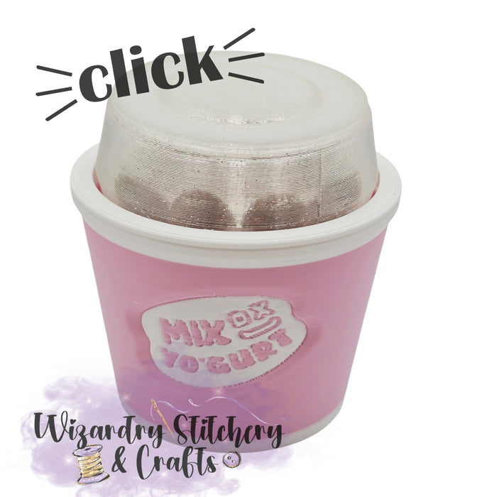 Yogurt Cup Fidget Clicker & Shaker - Pink
