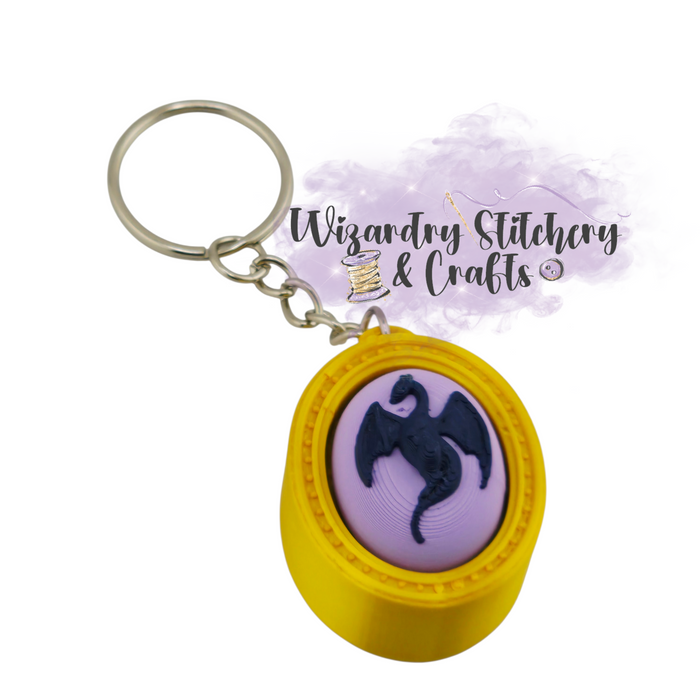 Dragon Cameo Fidget Clicker Keychain - Navy