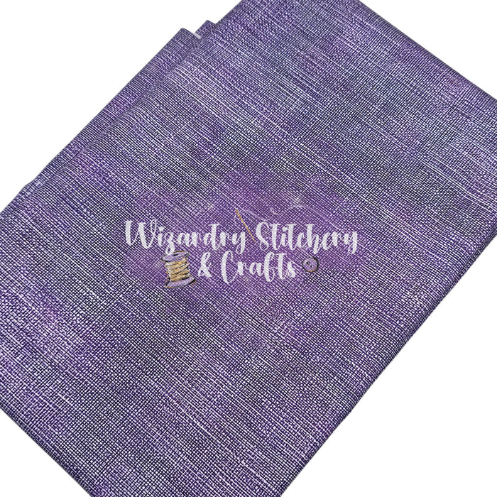Dark Purple Faux Linen (WG#6) - Water Resistant Cotton Canvas - 1 yard