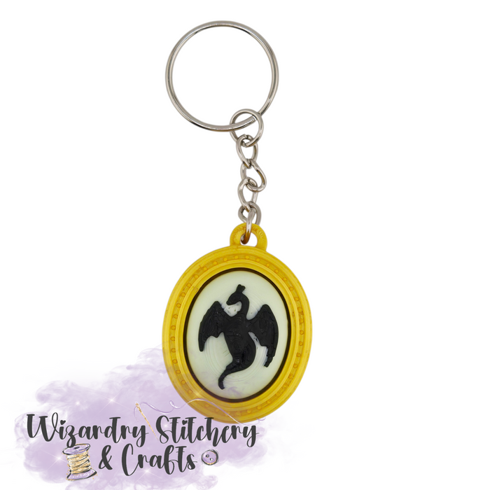 Dragon Cameo Fidget Clicker Keychain - Black
