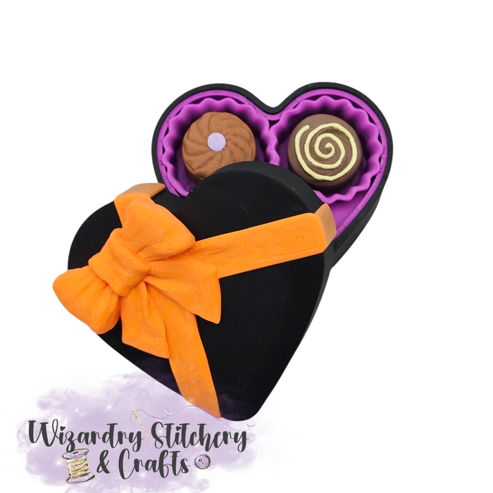 Chocolate Heart Candy Clicker - Orange & Purple