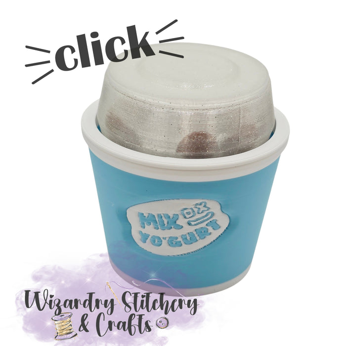 Yogurt Cup Fidget Clicker & Shaker - Blue