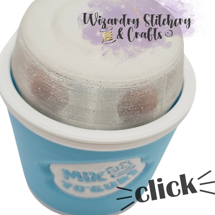 Yogurt Cup Fidget Clicker & Shaker - Blue