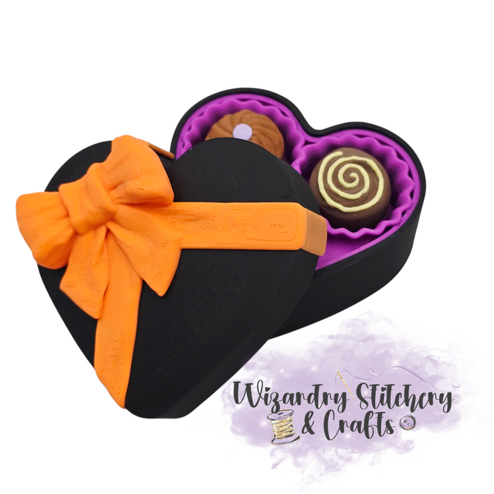 Chocolate Heart Candy Clicker - Orange & Purple