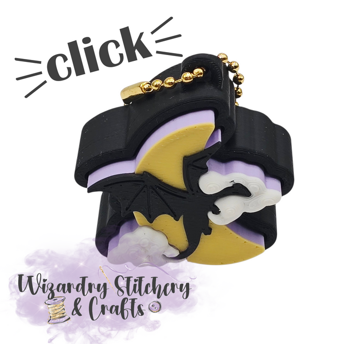 Dragon Moon Fidget Clicker Keychain - Black