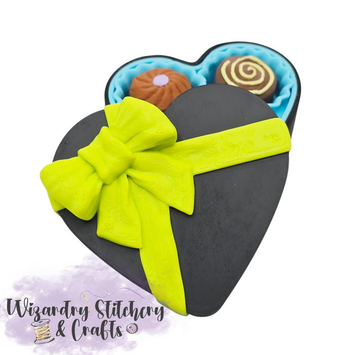 Chocolate Heart Candy Clicker - Yellow & Blue