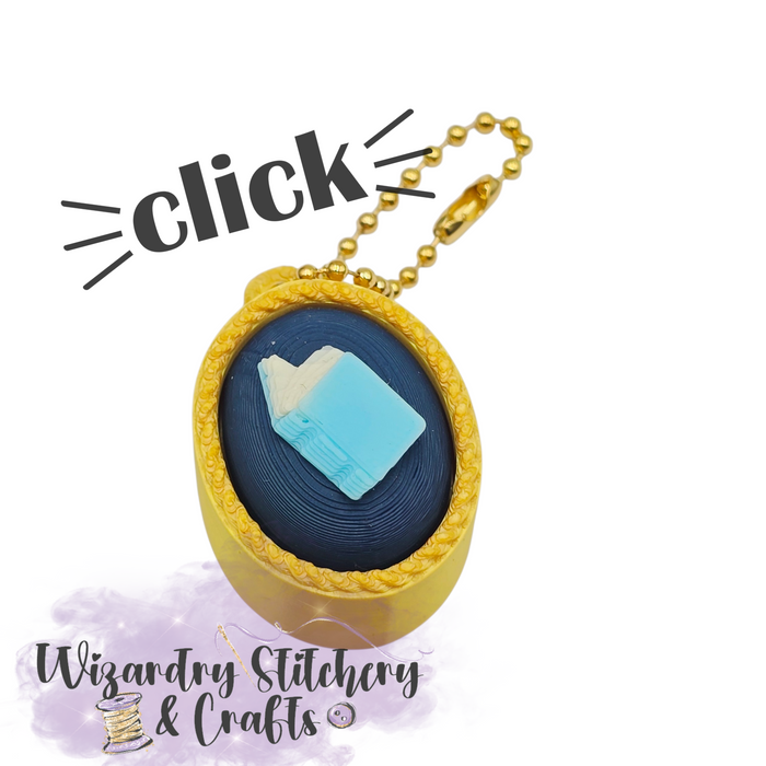 Book Cameo Fidget Clicker Keychain - Blue