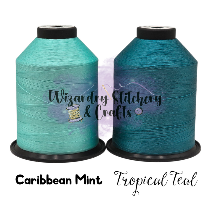 Tex 35 - Bonded Polyester Sewing String - Solid - Tropical Teal