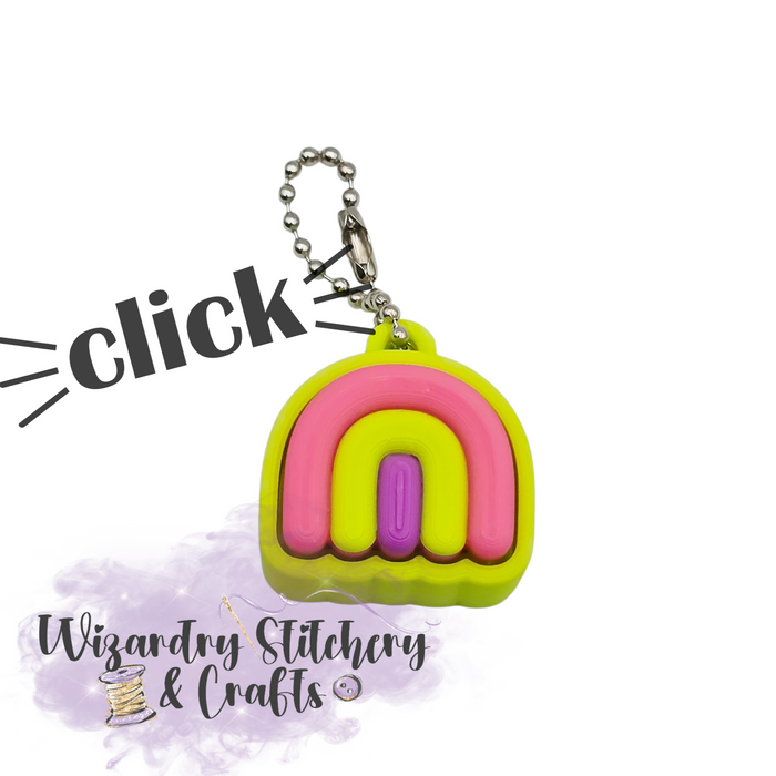Rainbow Keychain Fidget Clicker - Neon