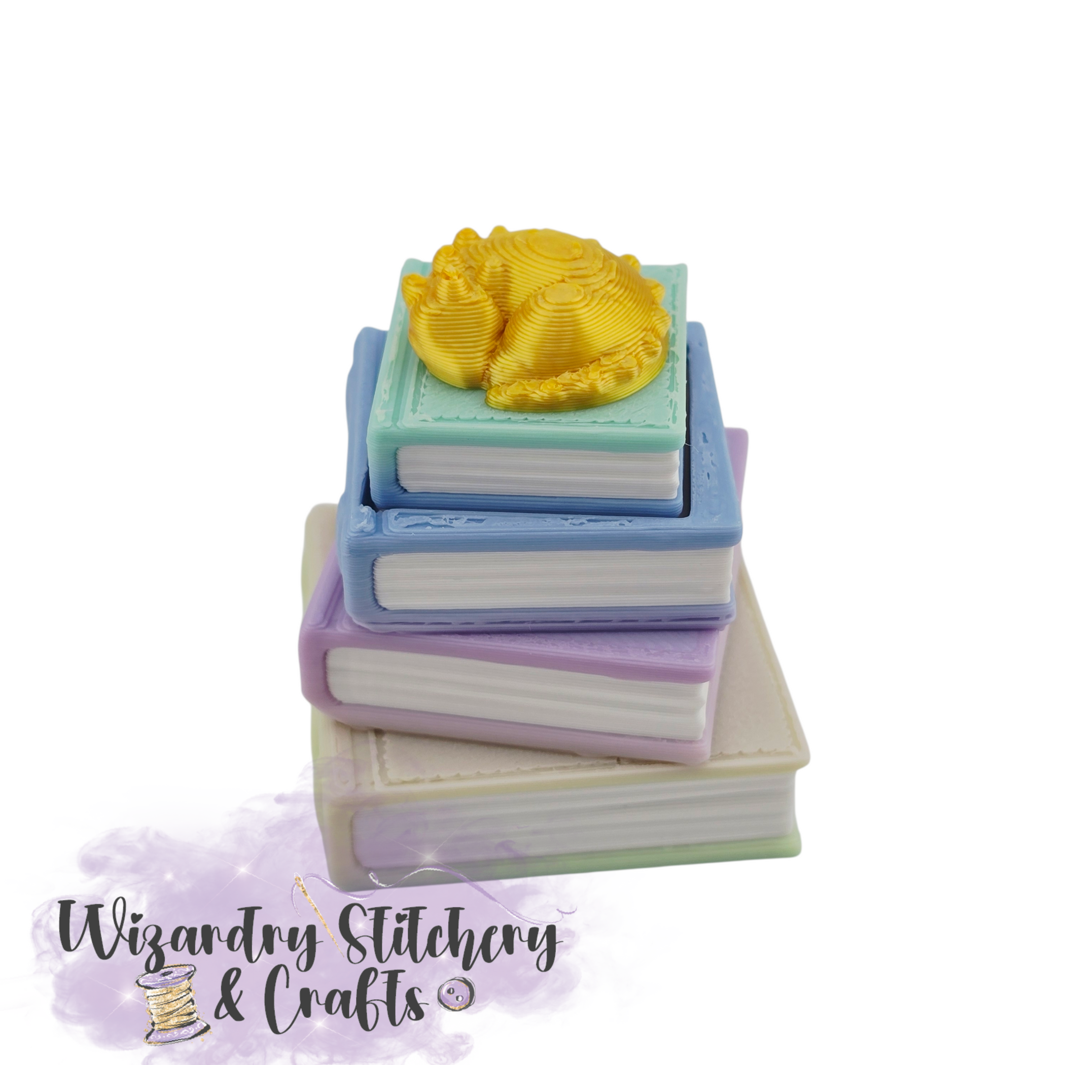 Golden Dragon Stacked Books Fidget Clicker #1 — Wizardry Stitchery ...