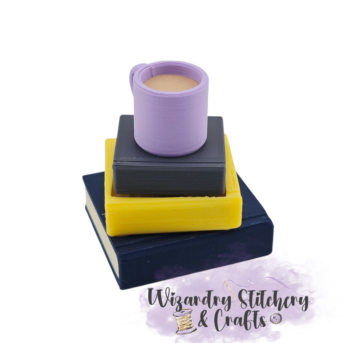 Lilac Mug Stacked Books Fidget Clicker #1