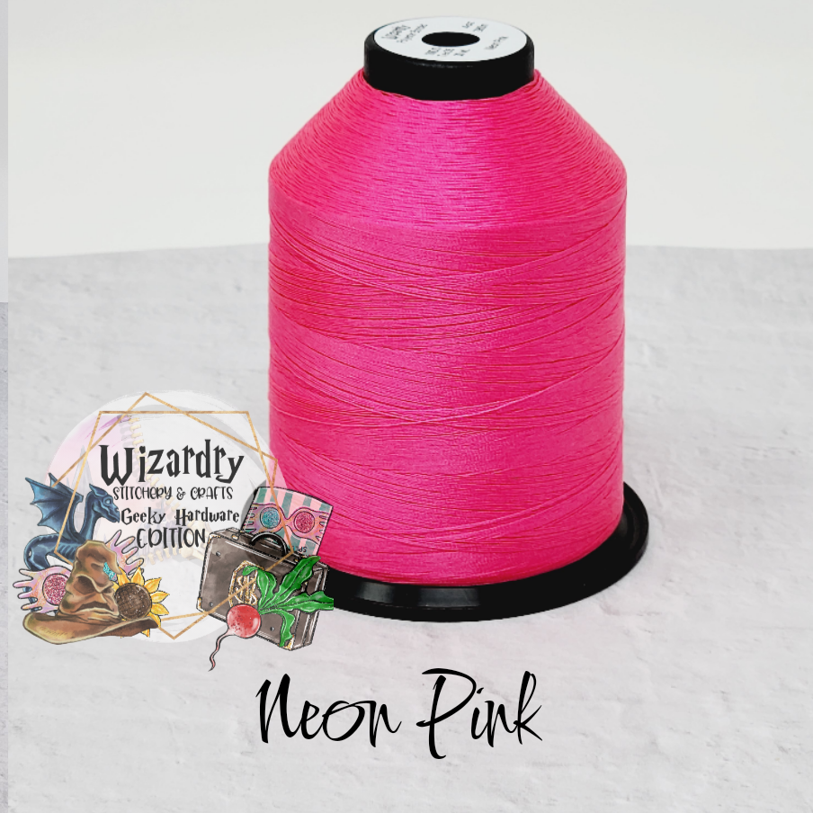 Tex 35 Bonded Polyester Sewing String Solid Neon Pink — Wizardry