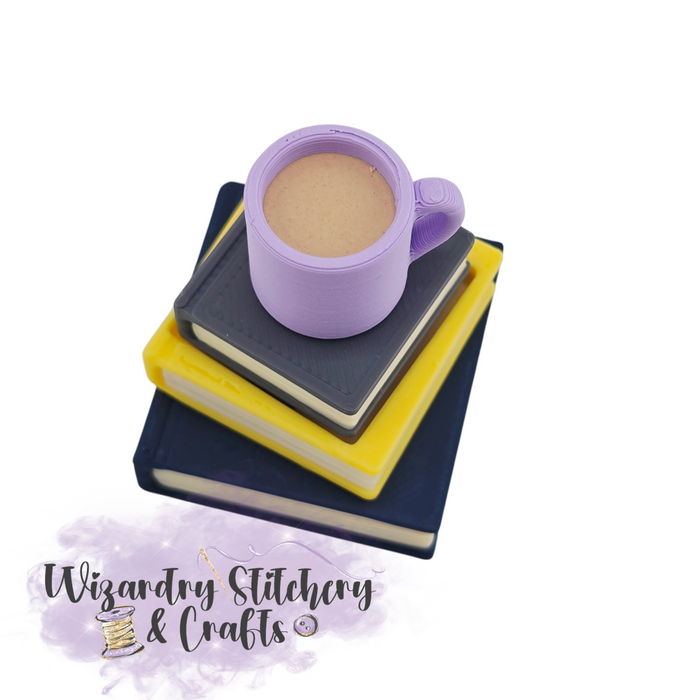 Lilac Mug Stacked Books Fidget Clicker #1