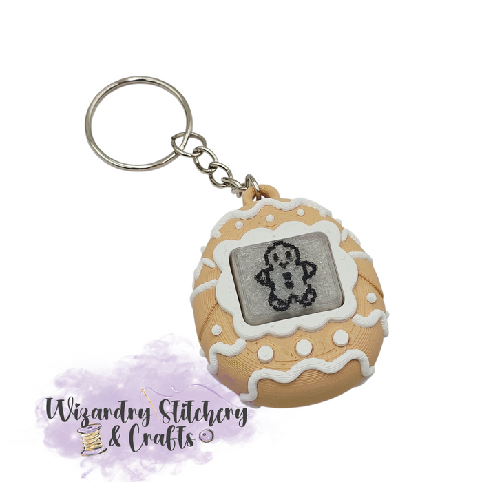 Virtual Pet Fidget Clicker Keychain - Gingerbread
