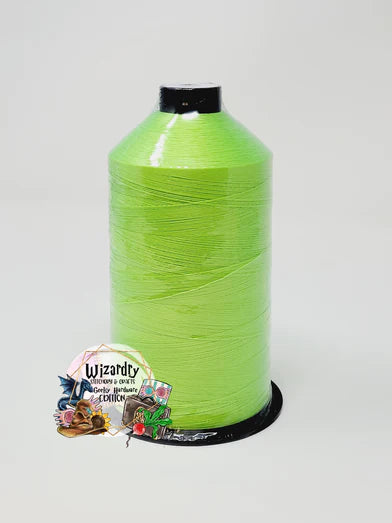 Patchwork String Green Tex 80 - Bonded Polyester Sewing String - Solid - Lime Green — Wizardry ...