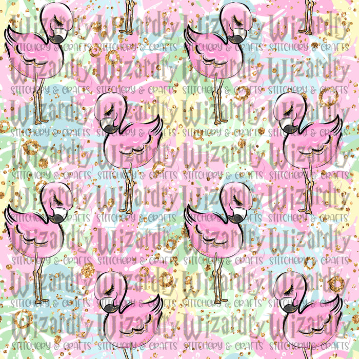 Pink Flamingos Fabric