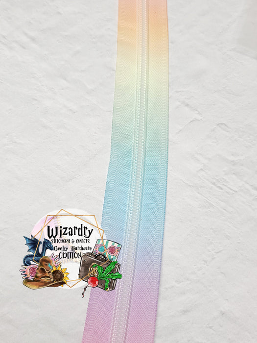 Pastel Rainbow #5 Nylon Zipper Tape