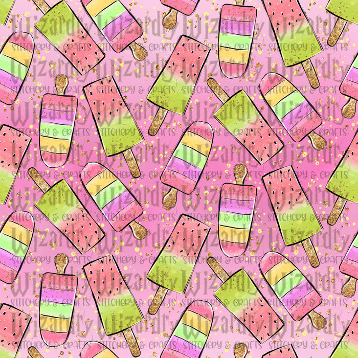 Pink Popsicles Fabric